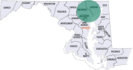 map of MD